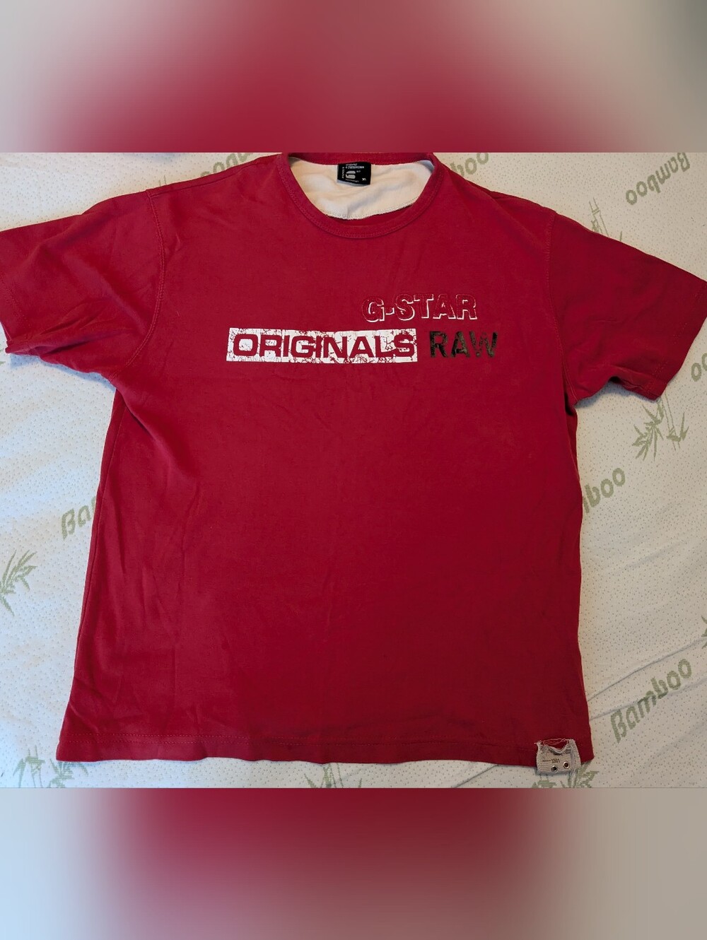 G-Star Red Originals Crew Neck Graphic Tee